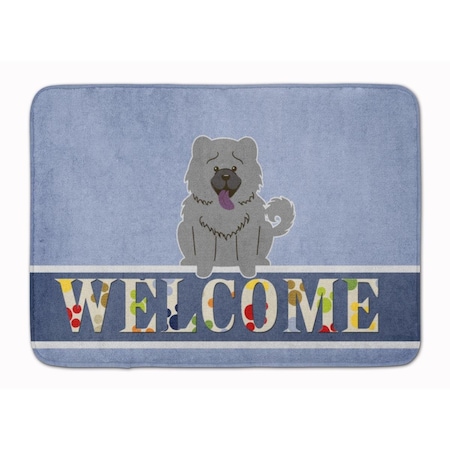 Carolines Treasures Chow Chow Blue Welcome Machine Washable Memory Foam Mat BB5720RUG